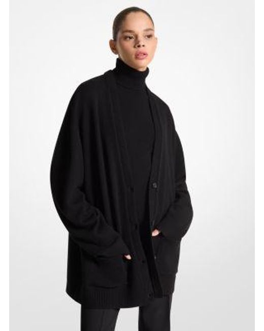 Michael Kors Blue Cashmere Oversized Cardigan