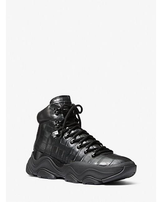 Michael Kors Atlas Crocodile Embossed Leather Boot in Black for Men Lyst Canada