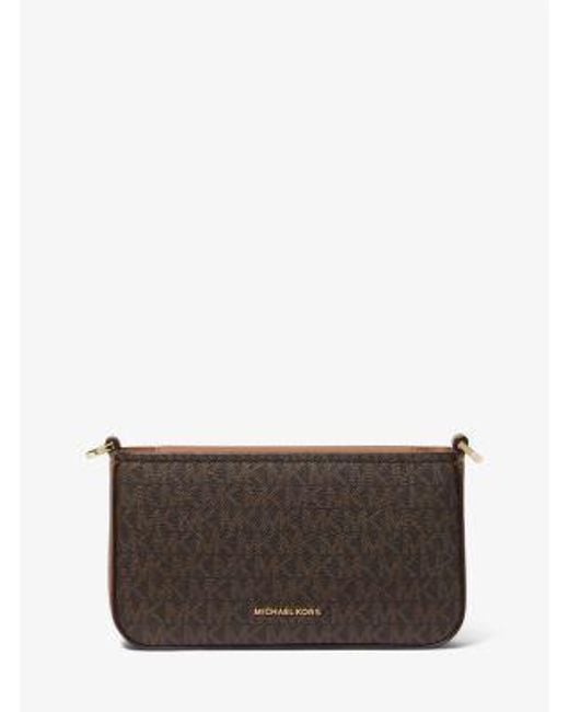 Michael Kors Brown Bryant Small Signature Logo Convertible Pochette