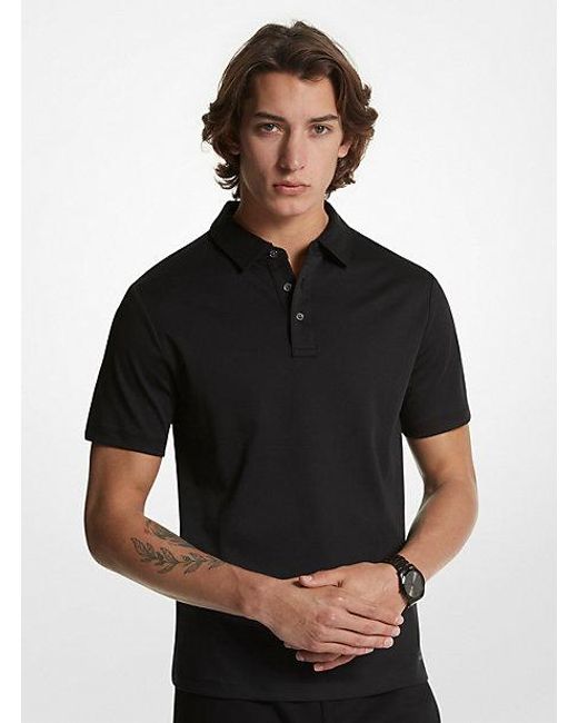 Michael Kors Black Cotton Polo Shirt for men
