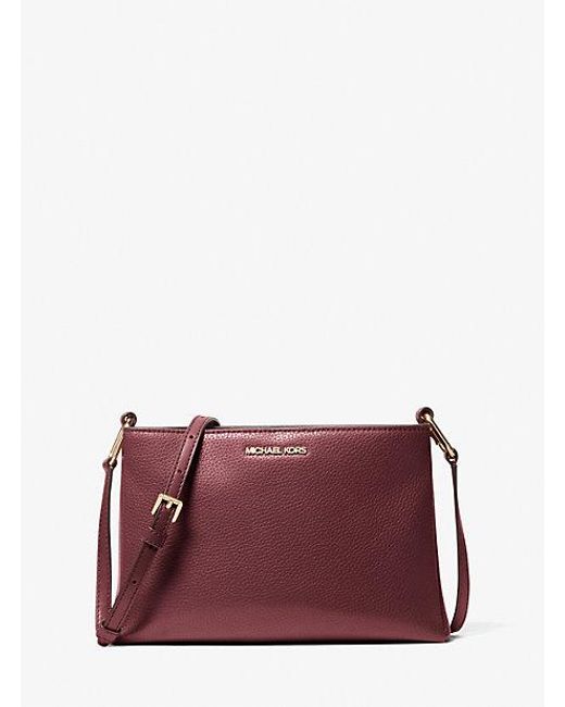 Mk Borsa A Tracolla Trisha Media di Michael Kors Outlet in Purple