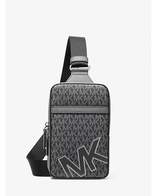 Michael Kors Black Cooper Medium Signature Logo Sling Pack for men