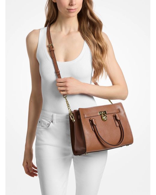 MICHAEL Michael Kors Brown Mk Hamilton Moderne Small Leather Crossbody Bag