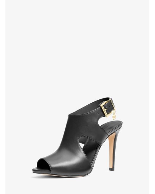 MICHAEL Michael Kors Black Mk Harper Leather Sandal