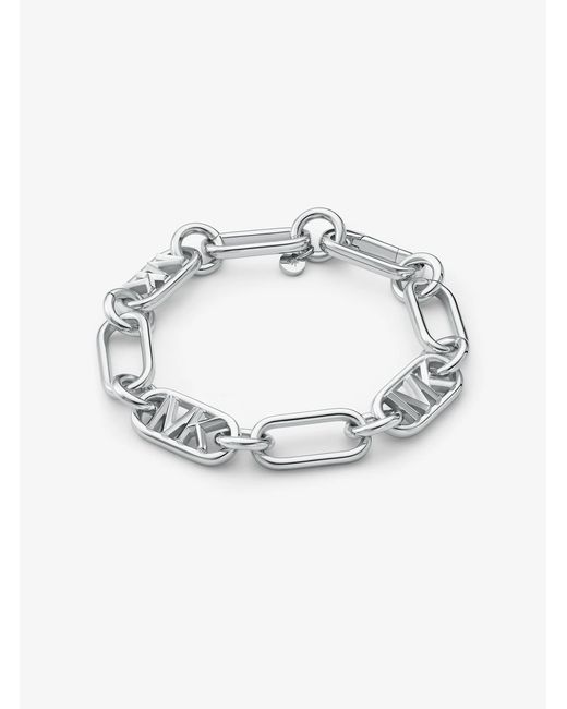 Michael Kors Metallic Mk Precious Metal-Plated Brass Chain Link Bracelet