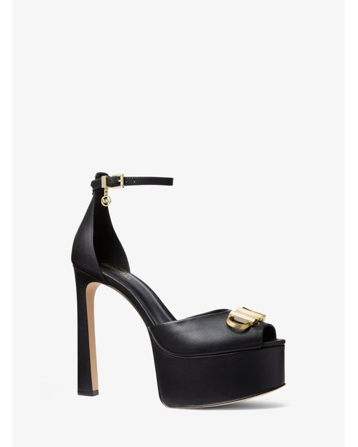 Michael Kors Women's Peep Toe Ankle Strap Sandals Black Size 7
