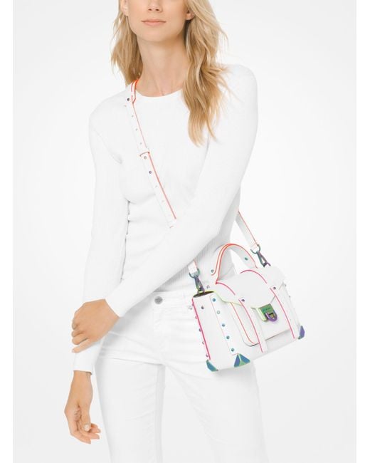 MICHEAL KORS マンハッタン　スモール コントラスト メッセンジャー Michael Kors Manhattan Small Contrast-trim Leather Crossbody Bag