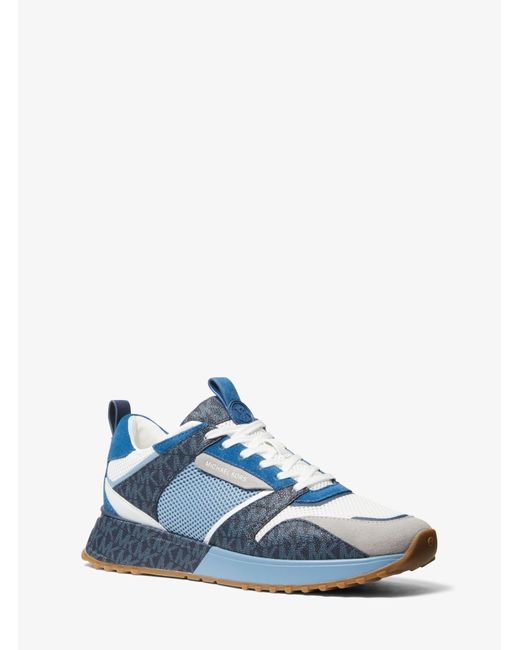 michael kors theo canvas trainer