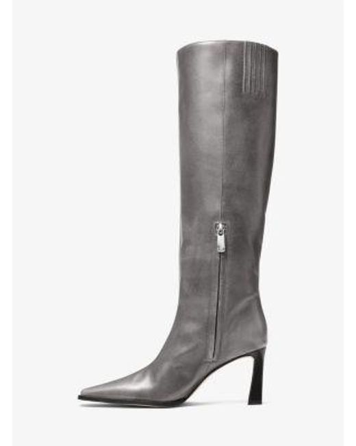 Michael Kors White Darrah Burnished Leather Boot