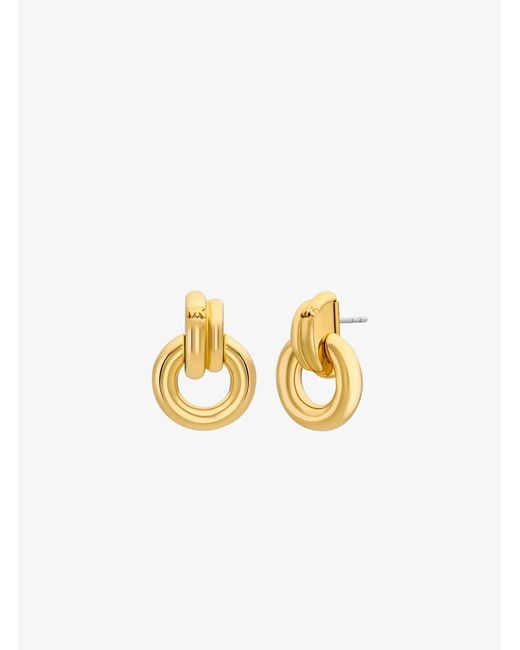 Michael Kors Metallic Interlocking Hoop Earrings