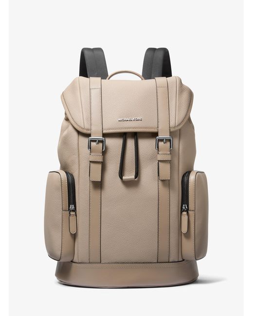Michael Kors Natural Hudson Pebbled Leather Backpack for men