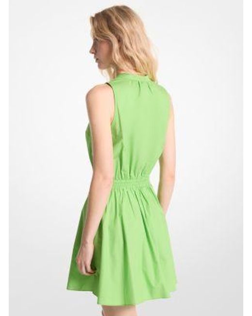MICHAEL Michael Kors Green Stretch Organic Cotton Poplin Mini Dress