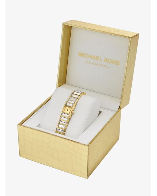 Michael Kors Metallic Limited-Edition Mini Darrington Pavé Bezel-Tone Watch