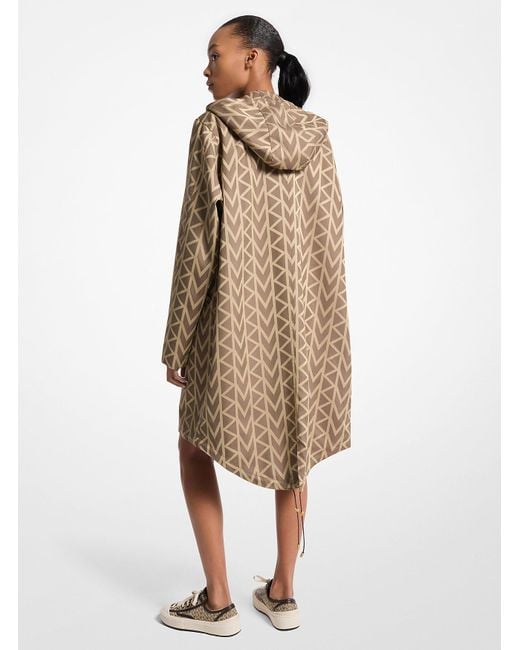 Parka Oversize Con Logo Mk2000 Jacquard di Michael Kors in White