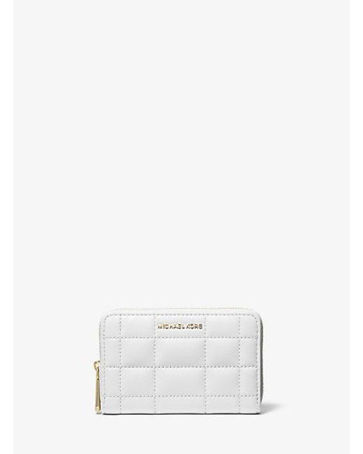Michael Kors White Small Quilted Leather Wallet