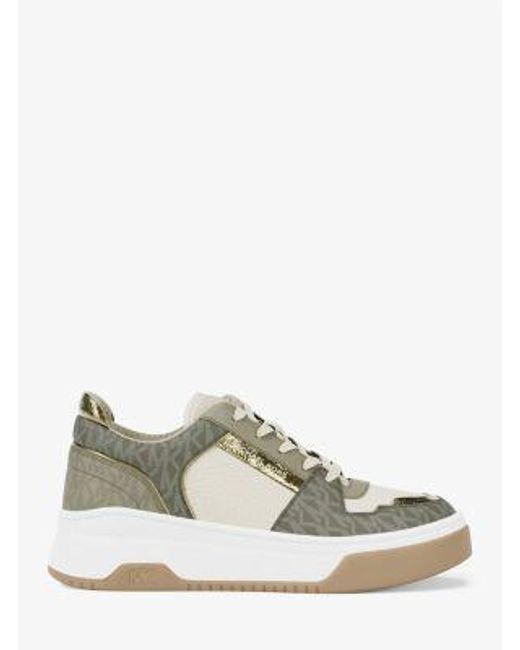 Michael Kors White Lexi Mixed-Media Sneaker