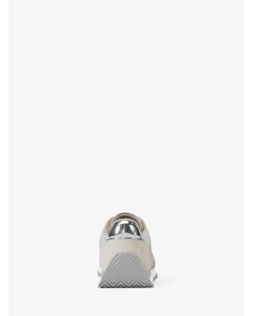 MICHAEL Michael Kors White Mk Rhodes Mixed-Media Trainers