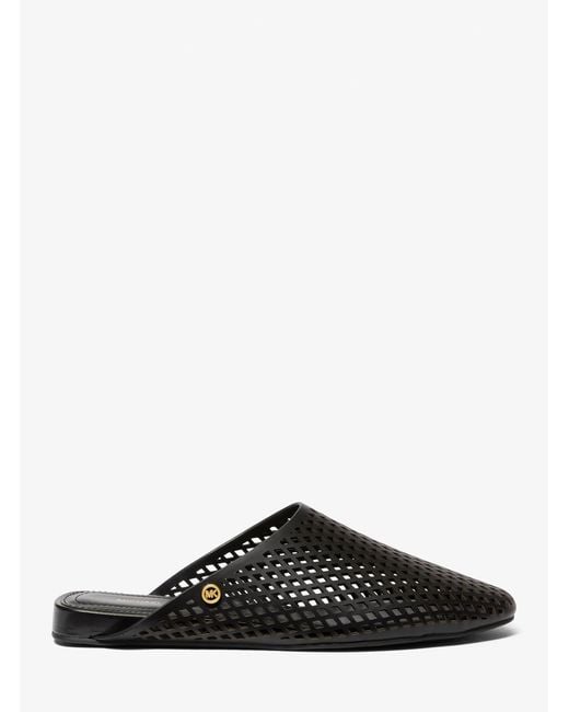 Michael Kors Black Cady Perforated Leather Mule