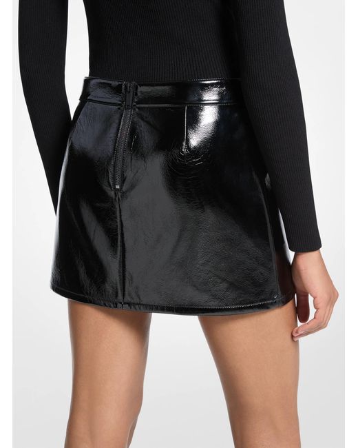 MICHAEL Michael Kors Black Patent Micro Mini Skirt