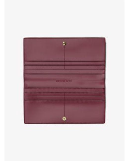 Michael Kors Purple Carson Large Pebbled Leather Wallet