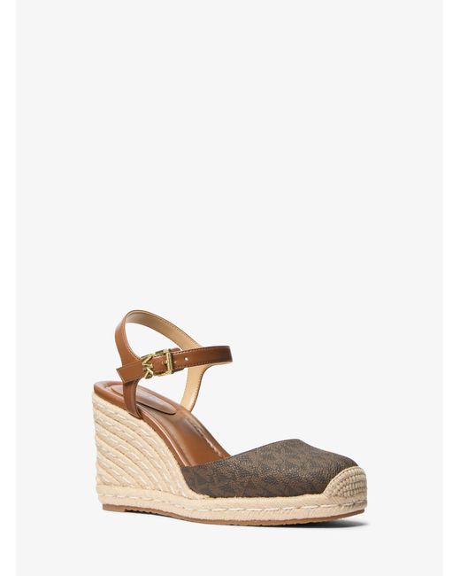 MICHAEL Michael Kors Natural Mk Kenzie Signature Logo Espadrille Wedge