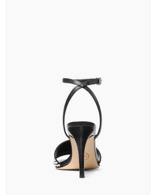 MICHAEL Michael Kors Black Mk Elyse Studded Leather Sandal