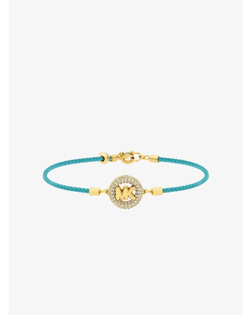 Michael Kors Blue Pavé-Tone Logo Corded Bracelet