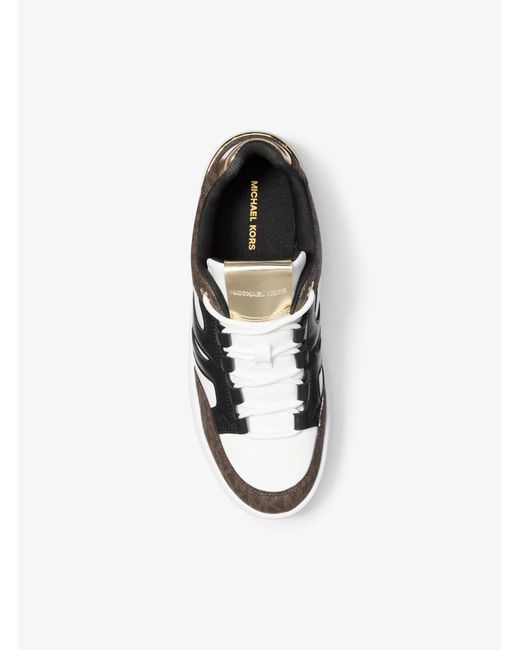 MICHAEL Michael Kors White Mk Ryder Mixed-Media Platform Trainers