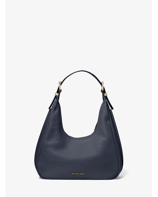 MICHAEL Michael Kors Blue Nolita Small Pebbled Leather Hobo Shoulder Bag
