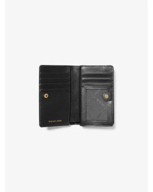 Michael Kors White Mk Medium Pebbled Leather Wallet