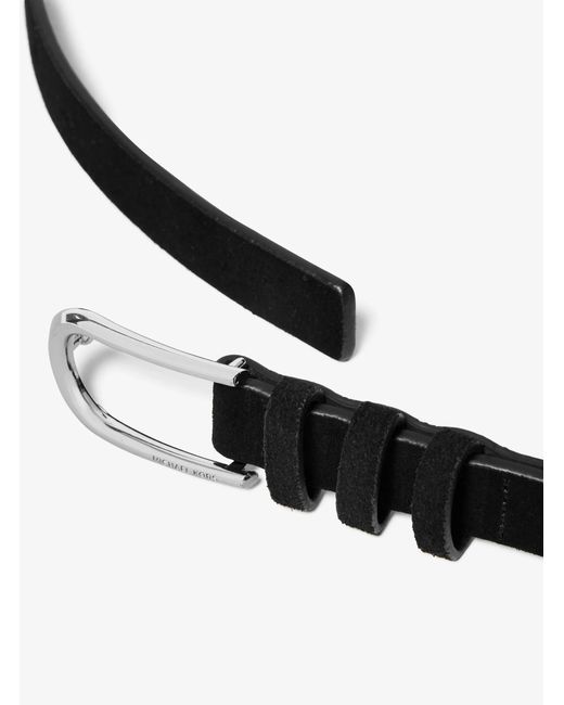 MICHAEL Michael Kors White Mk Leather Belt
