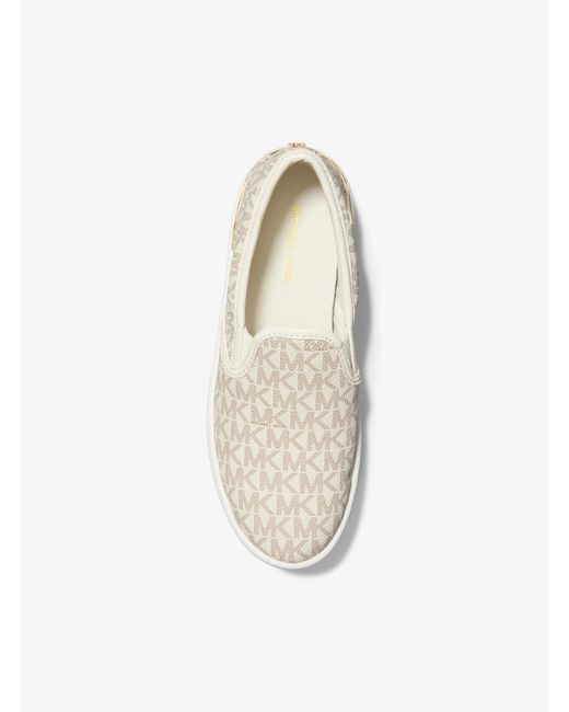 MICHAEL Michael Kors Natural Mk Dottie Signature Logo Platform Slip-On Trainers