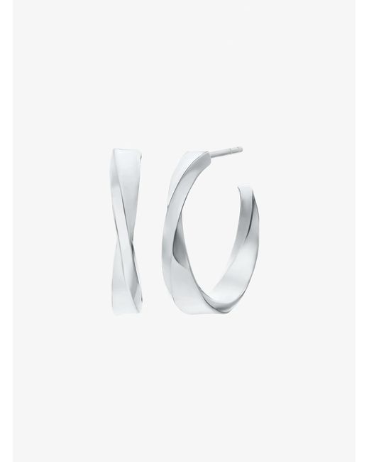 Michael Kors White Twist Hoop Earrings