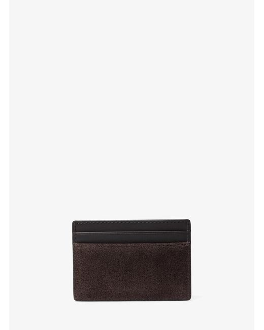 Michael Kors White Mk Mason Suede Card Case for men