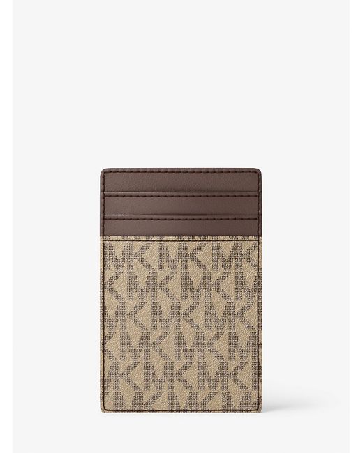 Mk Porta Carte Di Credito Hudson Con Logo di Michael Kors in Gray da Uomo
