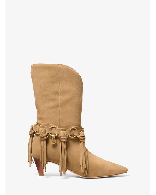 Michael Kors Natural Daniela Fringe Suede Boot