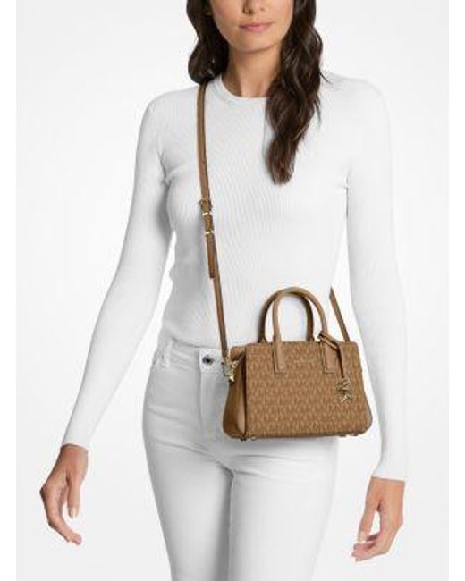 Michael Kors Natural Laila Extra-Small Signature Logo Crossbody Bag