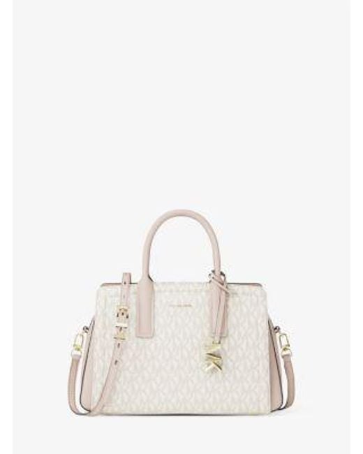Michael Kors Natural Laila Small Signature Logo Satchel