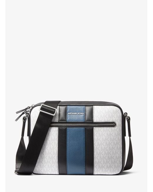 Michael Kors Multicolor Hudson Logo Stripe Camera Bag for men