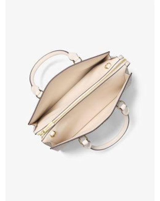 Michael Kors Natural Sheila Medium Logo Satchel