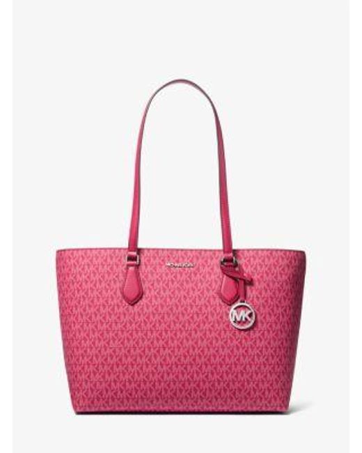 Michael Kors Pink Sheila Large Signature Logo Tote Bag