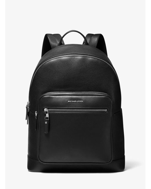 Michael Kors Hudson Pebbled Leather Backpack in Black for Men | Lyst ...