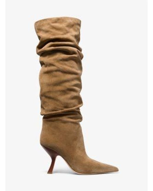 MICHAEL Michael Kors White Mk Luna Suede Boot