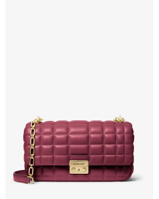 Michael Kors Purple Tribeca Large Convertible Chain Shoulder Bag