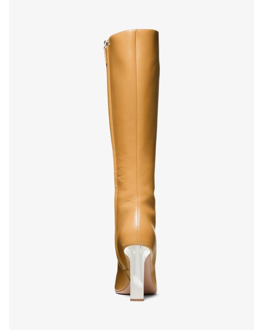 Michael Kors White Mk Carly Leather Boot