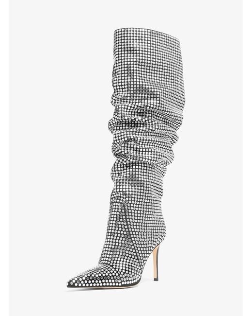 MICHAEL Michael Kors White Mk Dawn Studded Boot