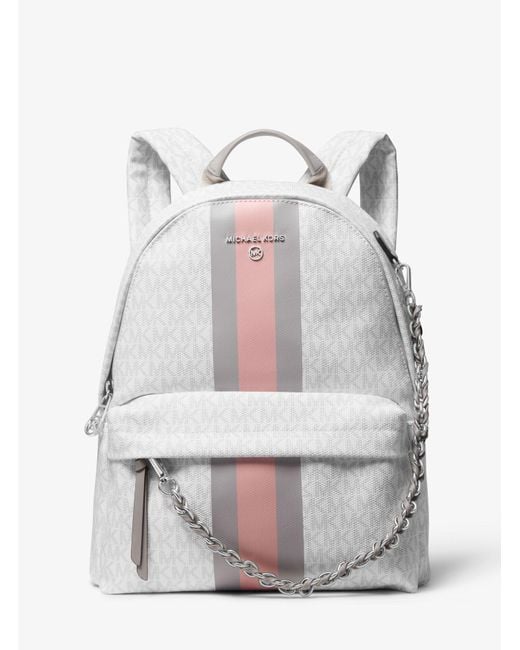 Michael Kors Slater Medium Logo Stripe Backpack in Grey Lyst Canada