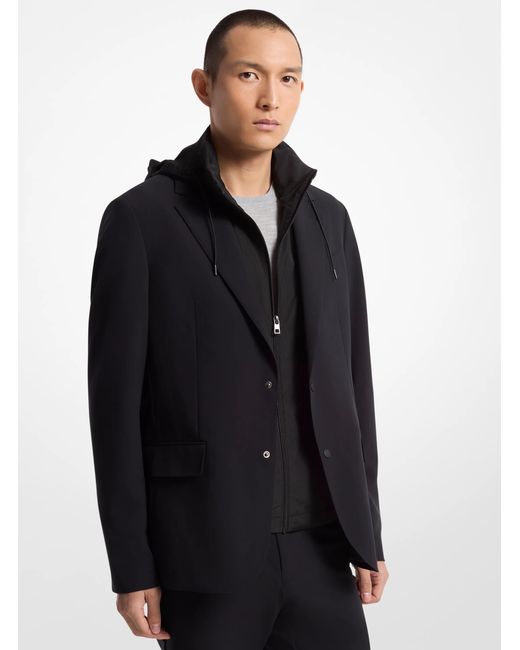 Michael Kors Black 2-In-1 Mixed-Media Blazer for men