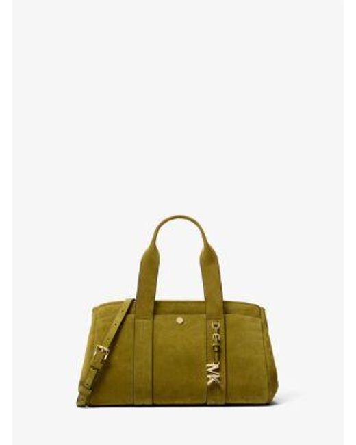Michael Kors Green Romee Small Suede Satchel