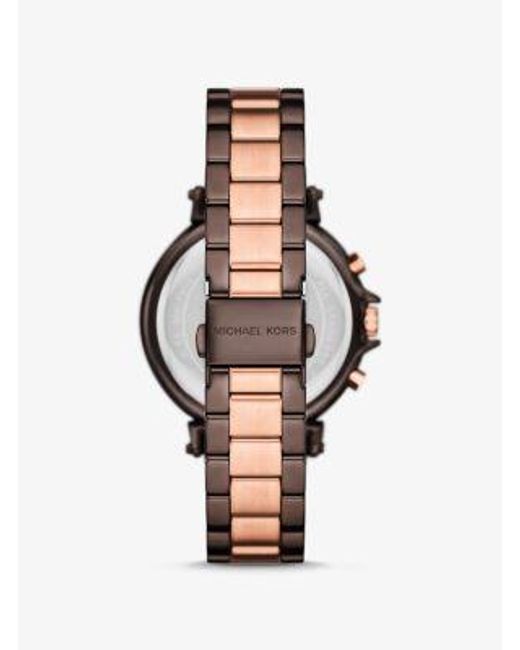 Michael Kors Maren Chronograph Chocolate And Rose Gold tone Stainless Steel Watch 40mm Lyst UK
